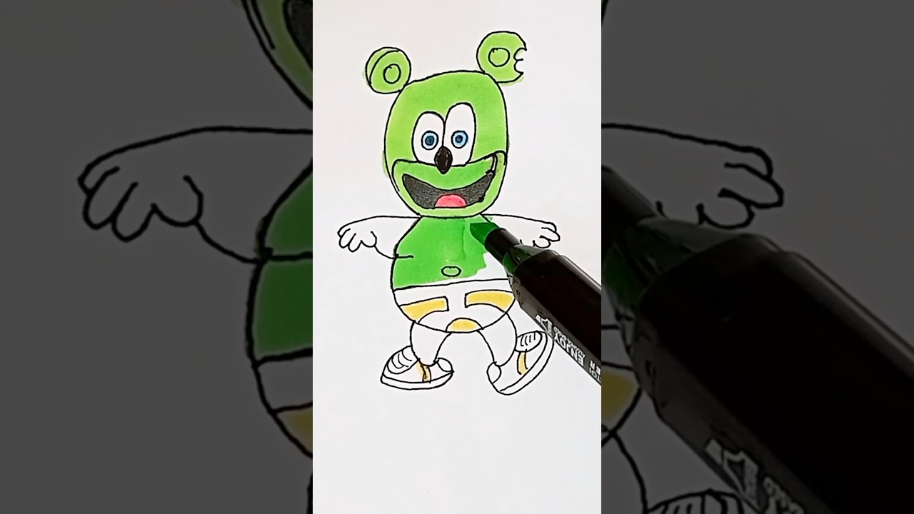 How to draw Gummy Bear | Step by step drawing for kids 