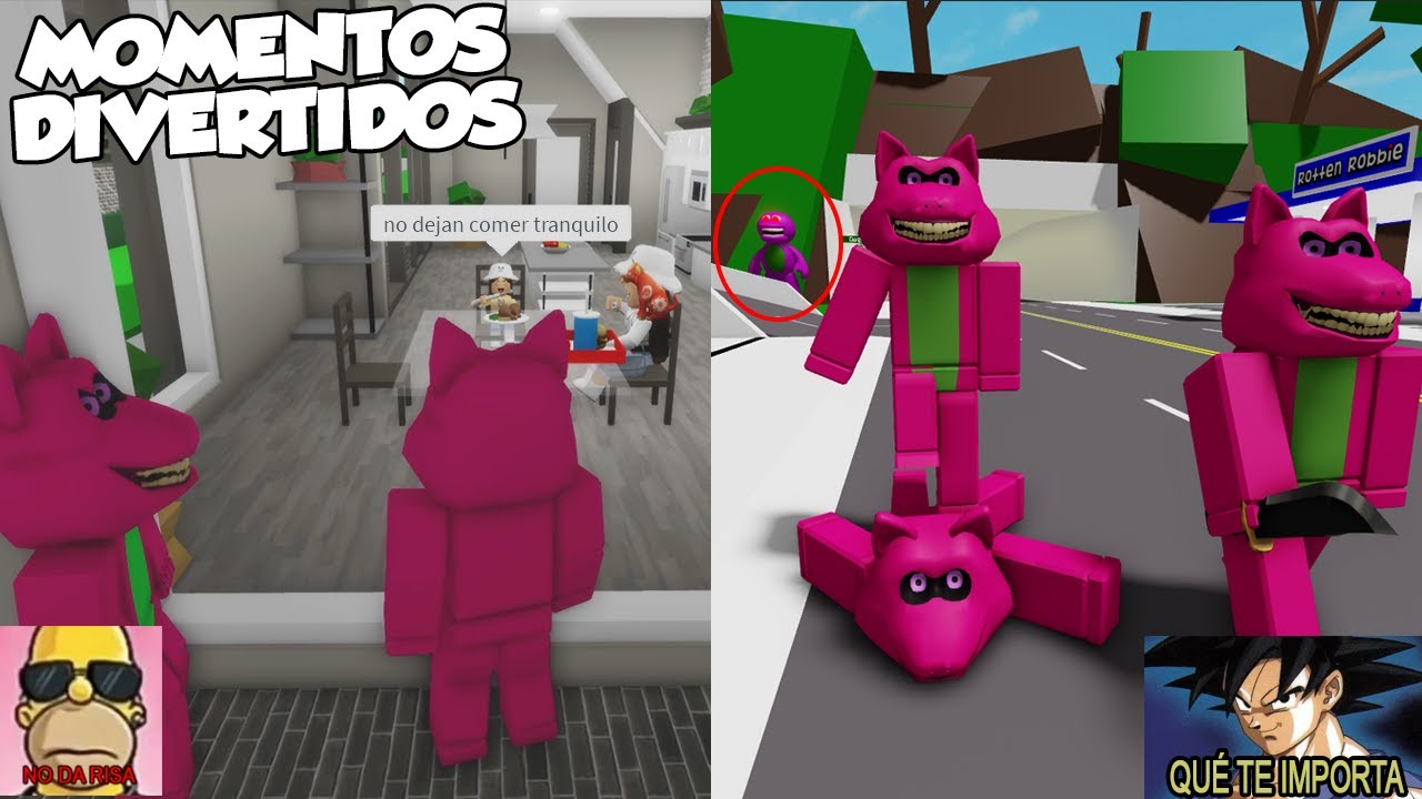 BROOKHAVEN MOMENTOS DIVERTIDOS VESTIDOS DE BARNEY (ROBLOX)