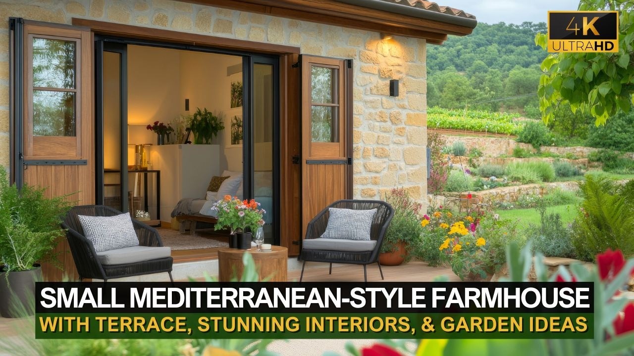 Charming Small Mediterranean Style Farmhouse with Terrace, Stunning Interiors, and Garden Ideas