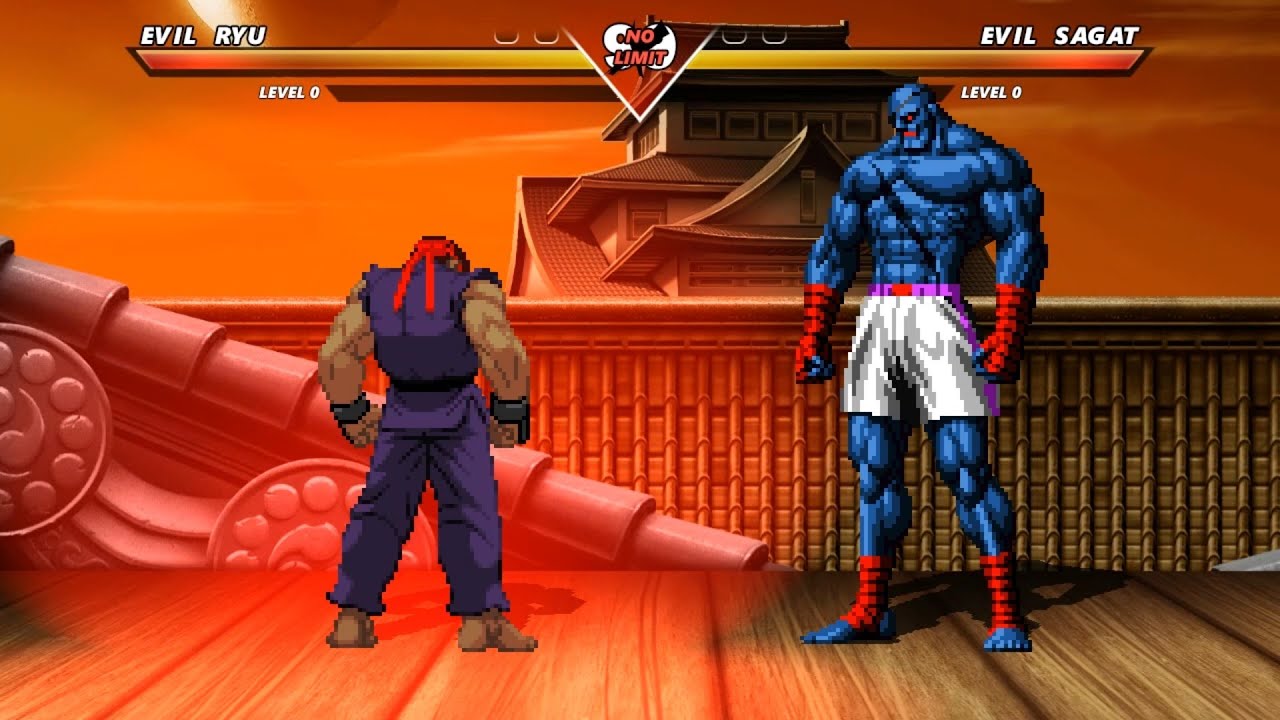 EVIL RYU vs EVIL SAGAT - High Level Awesome Fight!