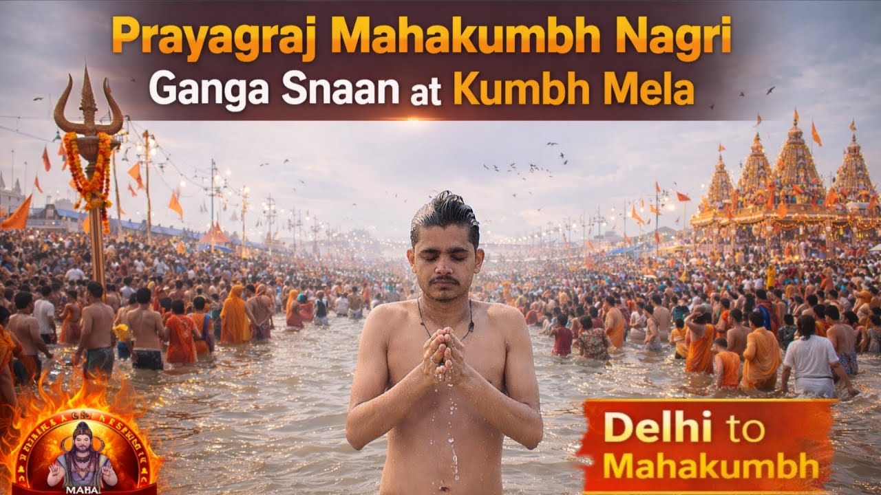 New Delhi To Prayagraj Mahakumbh Nagari 🙏 | Ganga Snaan | All View Mix | Divine Vlog ✨