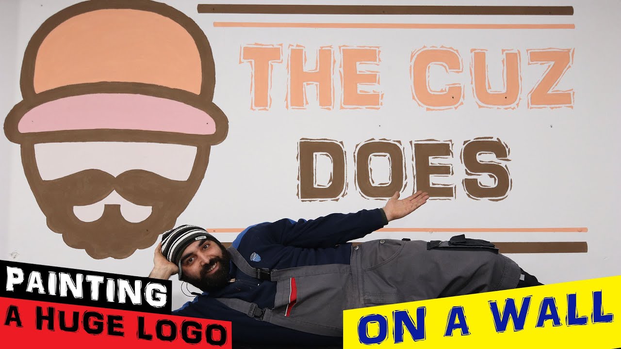 How to paint a huge logo on a wall in an easy way