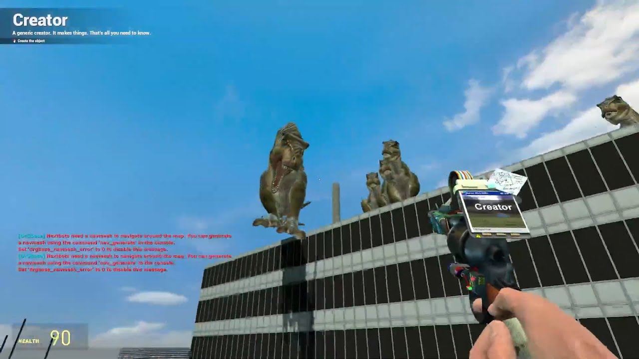 flying T-rex ate me alive in the air while falling  - gmod