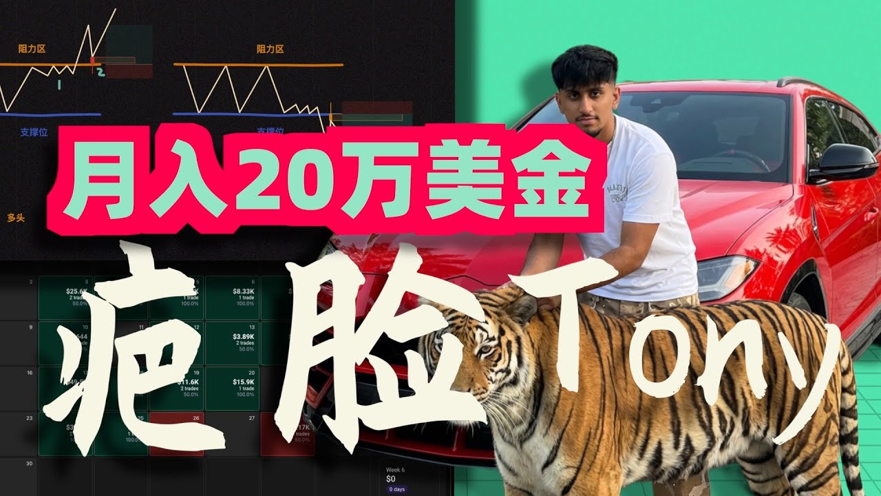 加拿大短线交易员Scarface，每月收入20万美元的疤脸哥，从穷学生到开着100万美元的兰博基尼接妹妹，24岁的他靠着简单的突破回踩策略走向巅峰！#交易之神Tony #交易策略回测 #trader