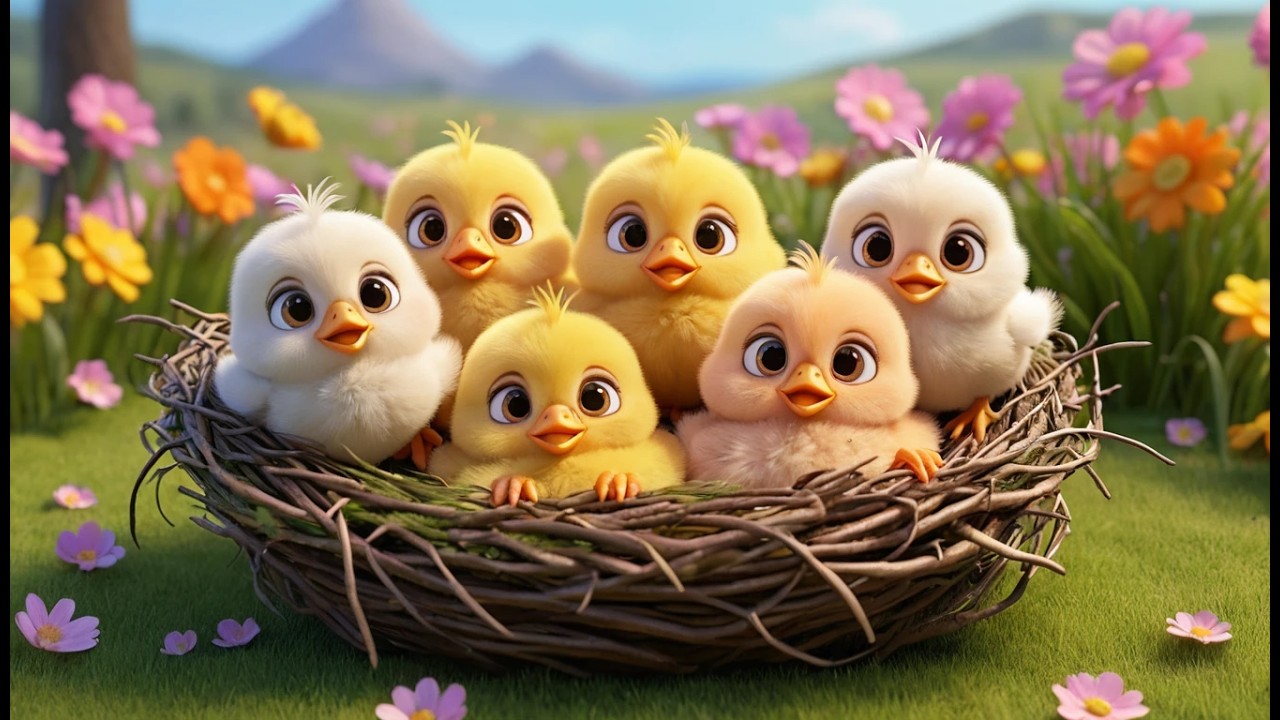 Five Little Chicks in the Nest | Early Learning & Farm Animal Rhymes