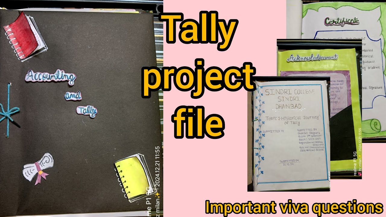 Tally project file ideas || accounting and tally assignment || important viva questions for tally