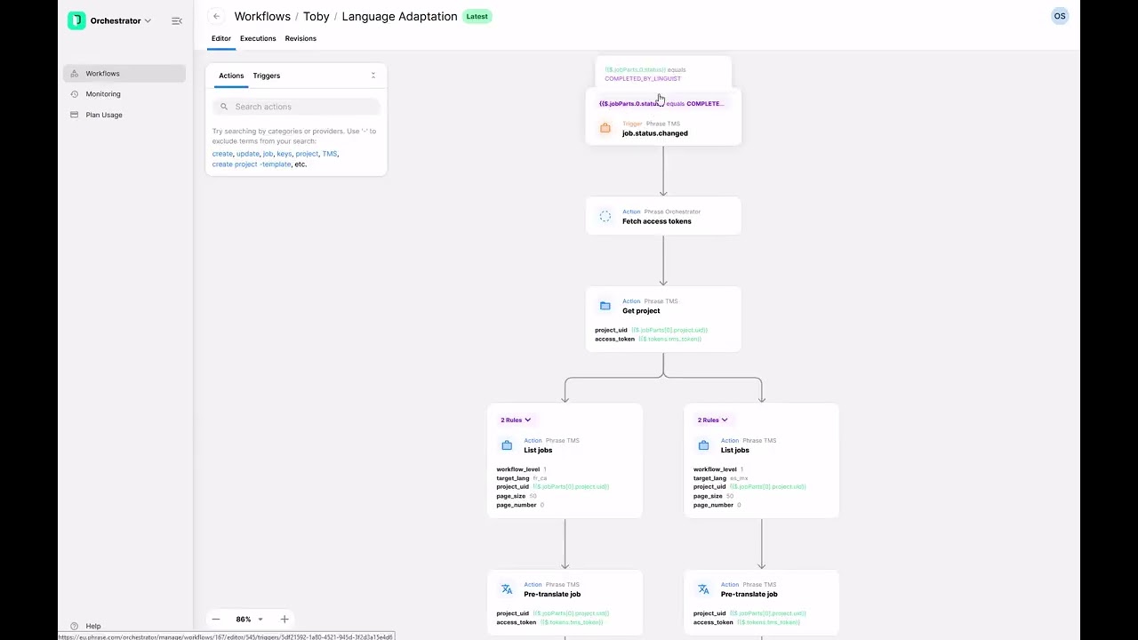 Phrase Orchestrator: Language adaptation