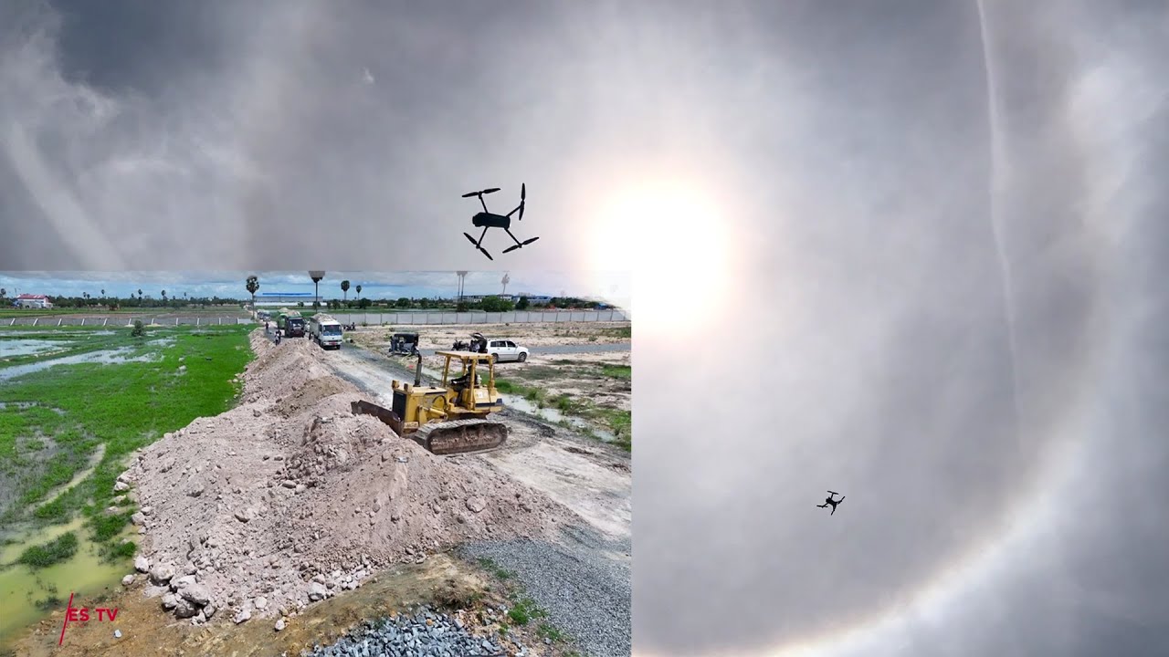 OMG!! Wonderful Phenomenon​ of The sun Halo When We Started New Project Filling Up Land