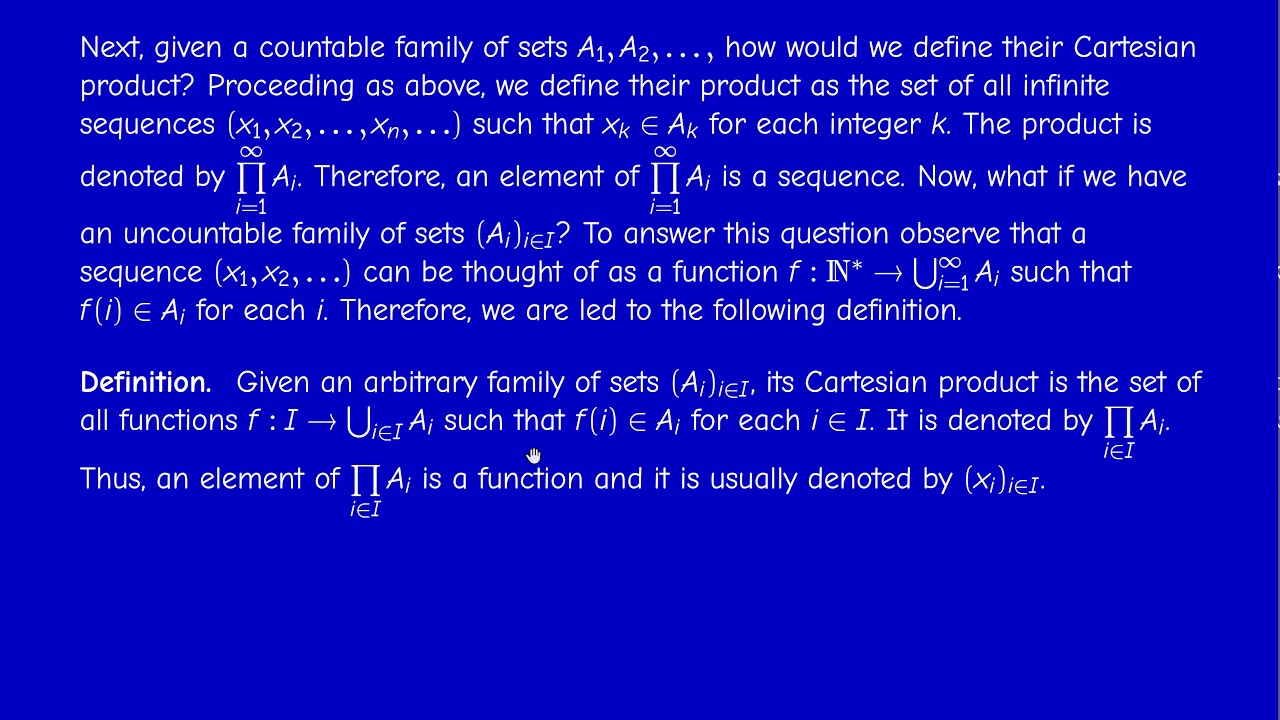 Math400 - Functional Analysis - Section 0.1 - The axiom of choice