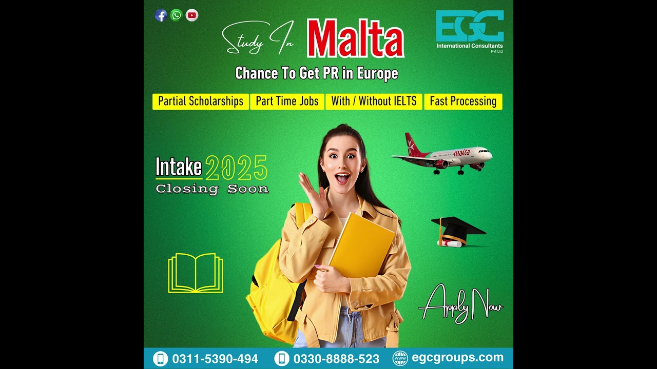 🎓✨ Study in Malta &ndash; Europe Awaits You! 🌍 🚀 Intake 2025 is Closing Soon &ndash; Don&rsquo;t Miss Out!