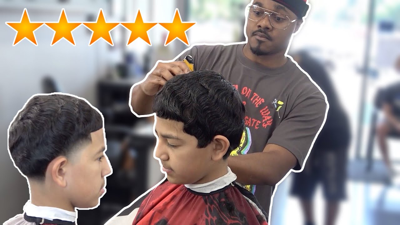 12 year old straight hair waver gets haircut by worlds best barber 💈🔥