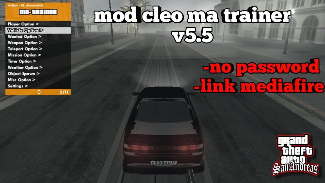 [share] mod cleo ma trainer v5.5 | for gta sa mobile😱