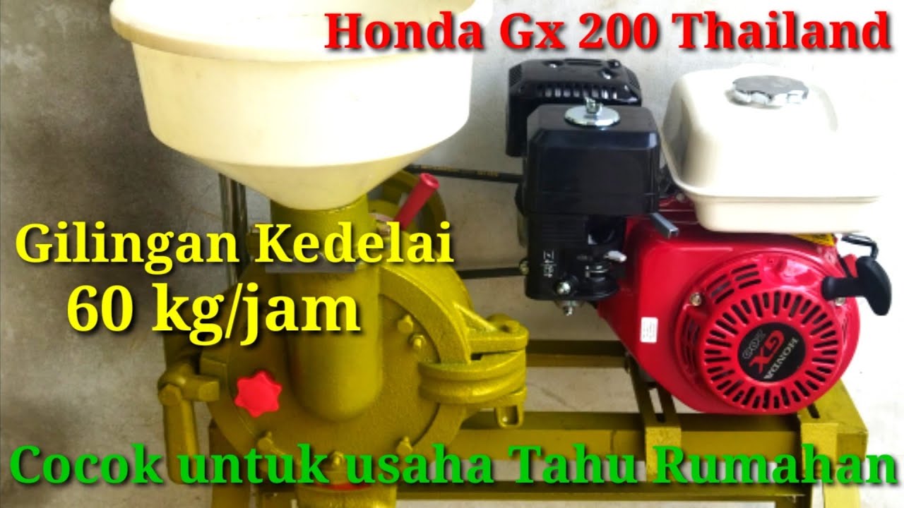Honda GX 200, сделанная в Таиланде, и соевая мельница (тофу) с 8-дюймовой матрицей.