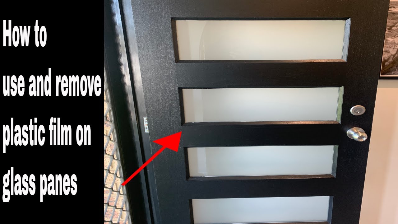 Paint / stain around door glass panels the easy way - plastic protection