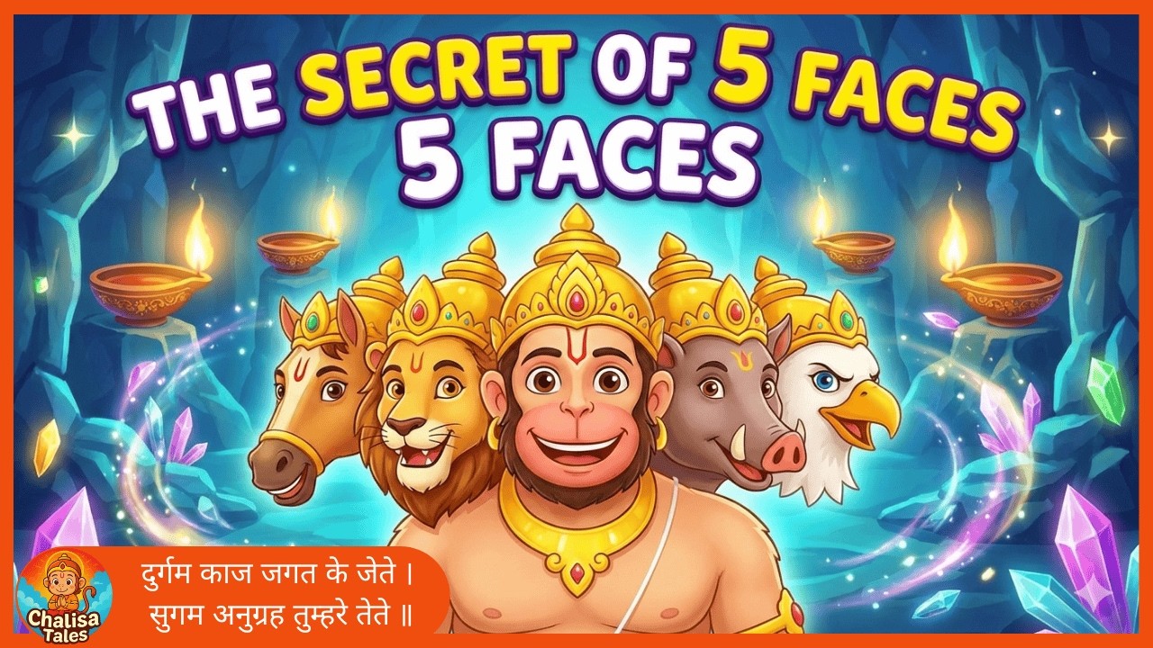 🖐️ 5-FACED (Panchmukhi) HANUMAN! | Why He Took This Form to Save Ram (Animated Story for Kids)