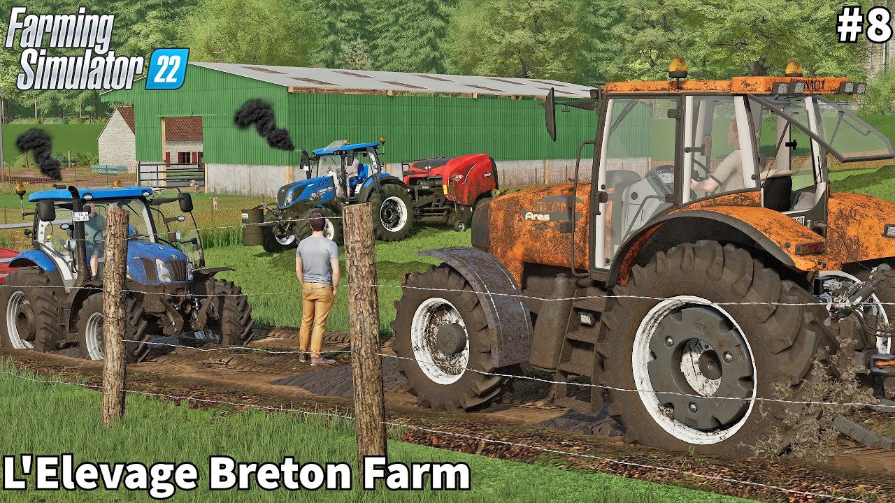 Selling Calves, Feeding Animals & Baling Grass Bales│L'Elevage Breton│FS 22│Timelapse#8