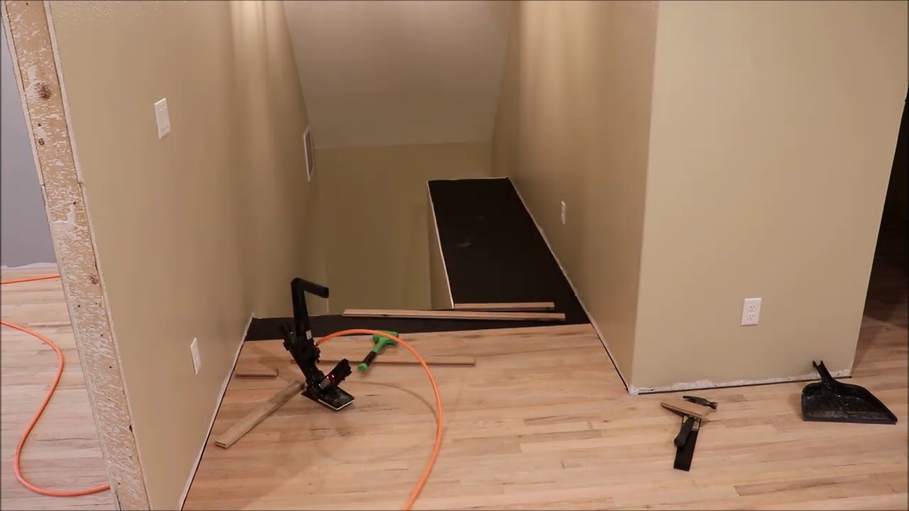 Building My Own Home: Episode 144 - Finished Laying The Hardwood Floors Up Stairs.