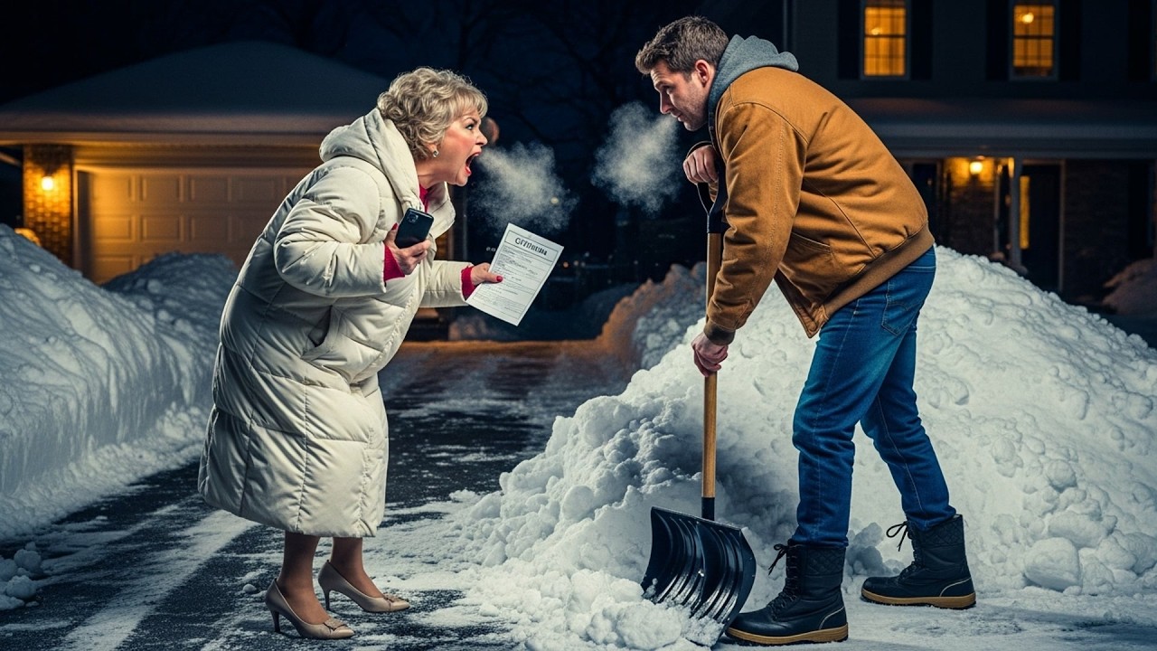 HOA Fined Me For Shoveling After Dark, So I Stopped And Let Them Wade Through Drifts