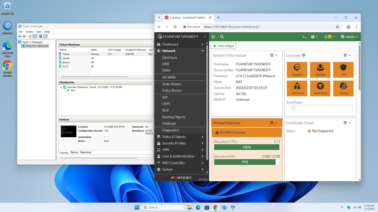 How to create a FortiGate Firewall on Hyper-V