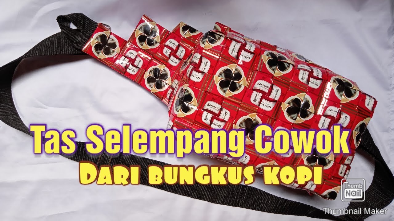 Membuat tas selempang cowok dari bungkus kopi | Part 1