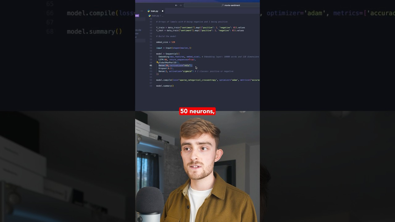 Построение модели машинного обучения за 60 секунд! 🤖💻 #программирование #кодирование #машинноеобу...