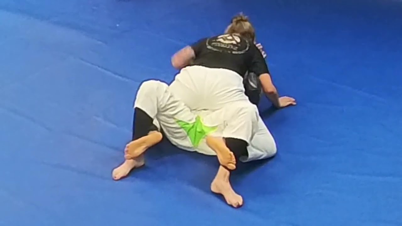 Friendly sparring session;  Christy and Jenn