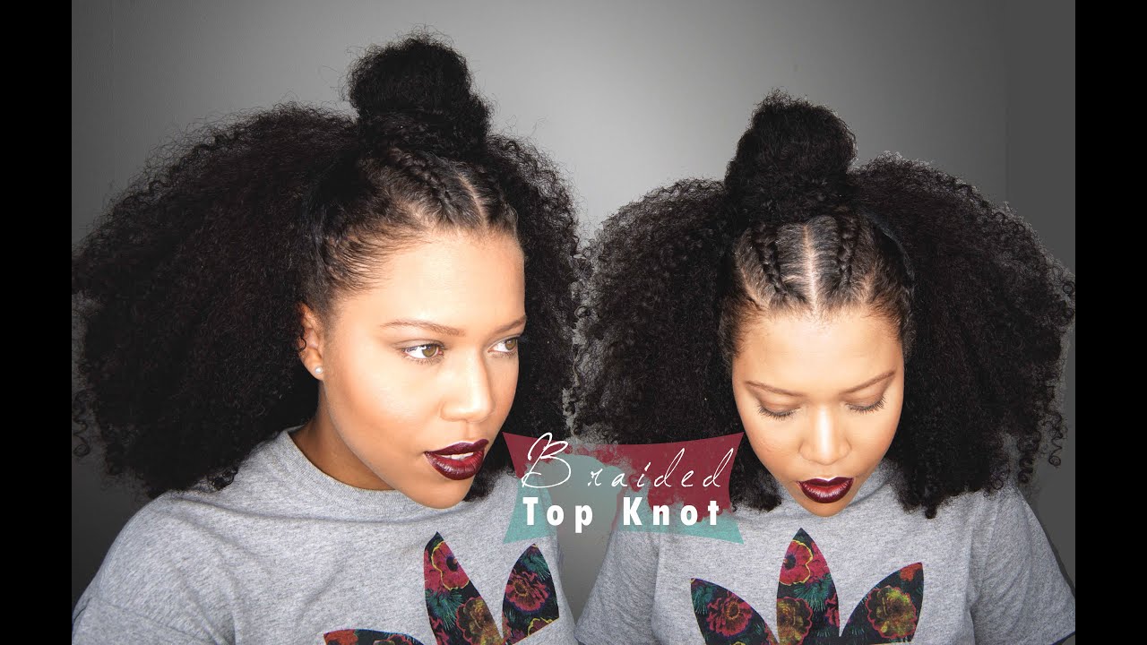 Samurai Braided Top Knot For Curly Hair - Half Up Half Down Hairstyle // Samantha Pollack