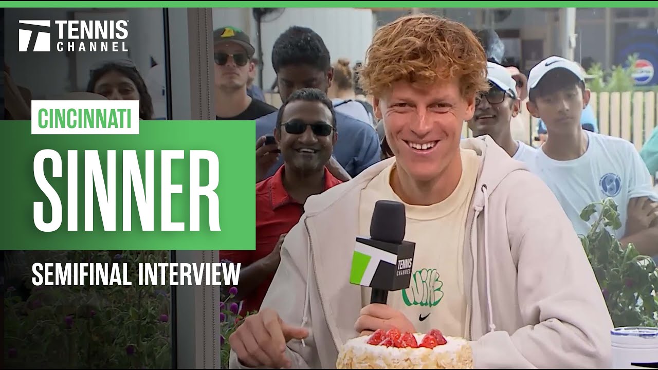 Jannik Sinner Celebrates Semifinal Win with Birthday Cake | 2025 Cincinnati