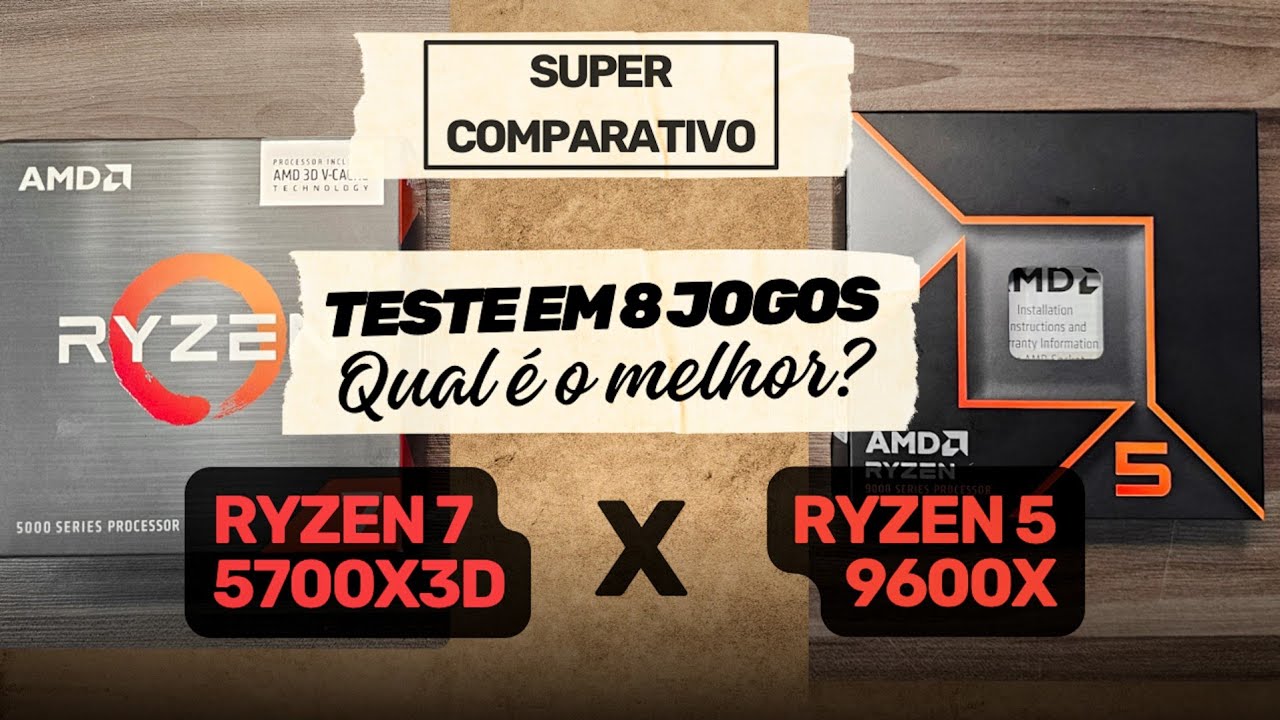 Ryzen 5 9600X Humilha o 5700X3D? Super Comparativo em 8 jogos!
