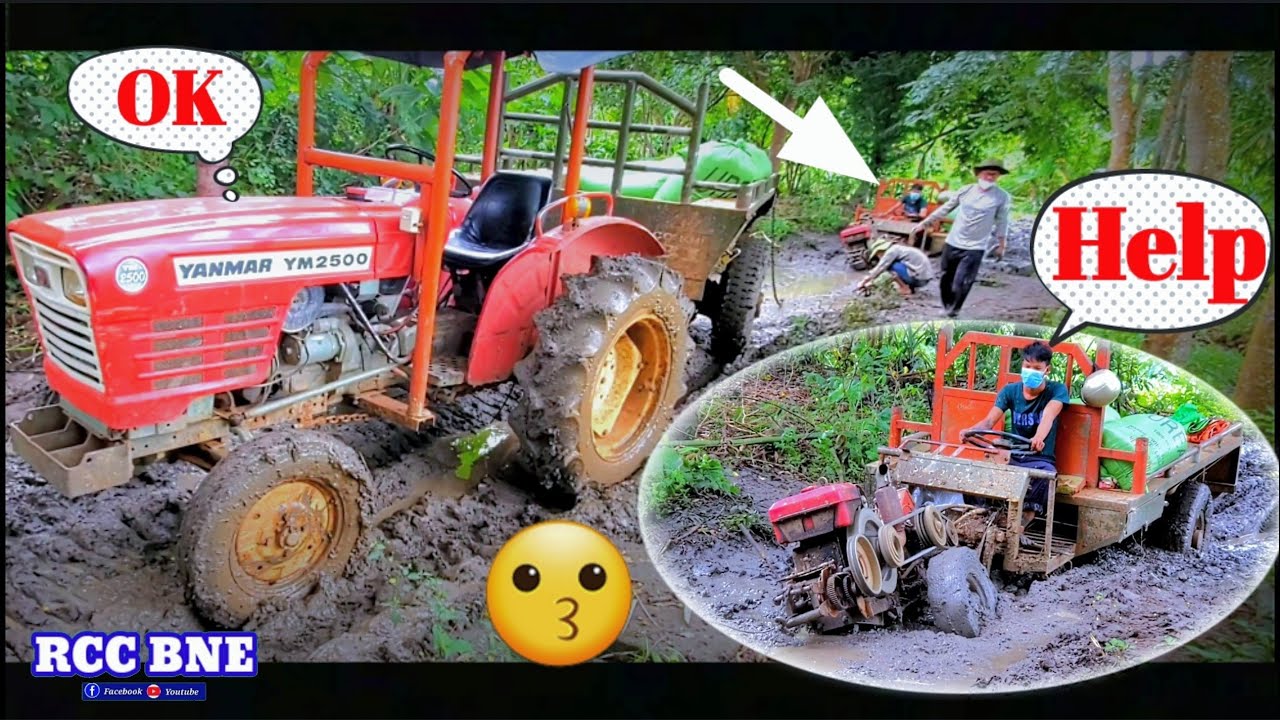 The YAMMAR YM2500 rescues a farm truck carrying a bag of rice