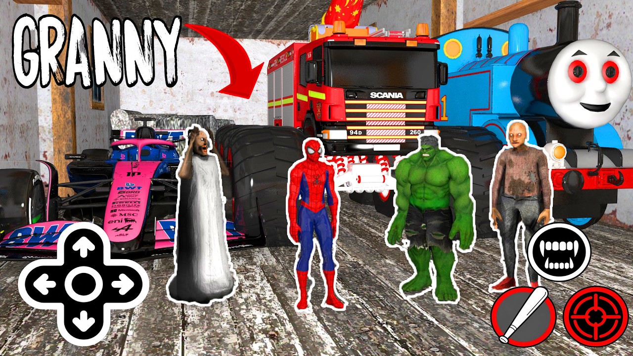 Playing as Spider Man vs Granny zombie vs Hulk vs Zombies in Granny House - Gameplay Animation (p.4)
