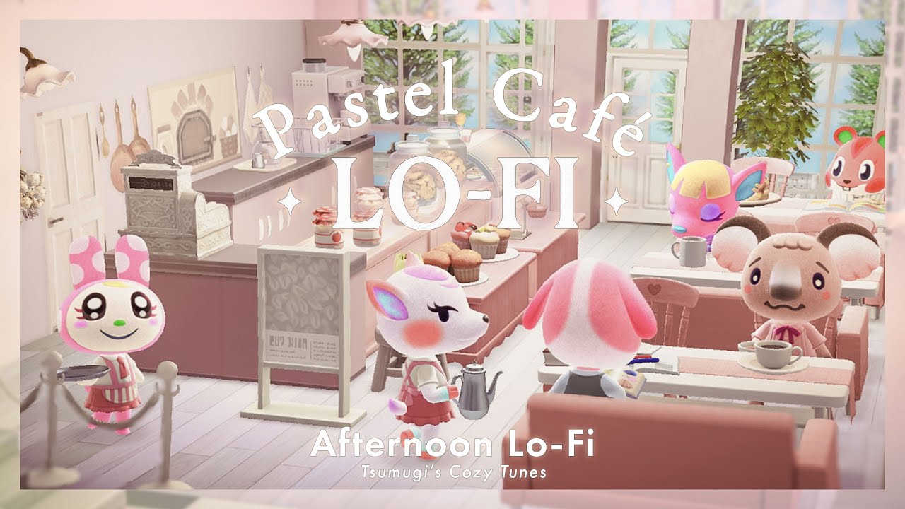 【あつ森】Pastel Café Lo-Fi🌸大人可愛いカフェで優しいアフターヌーンティータイム☕｜作業・勉強・リラックス用BGM｜1時間・環境音付き
