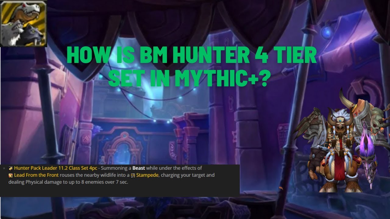 How Is BM Hunter 4 Tier Set In Mythic+? 11.2 #WorldofWarcraft #WarWithin