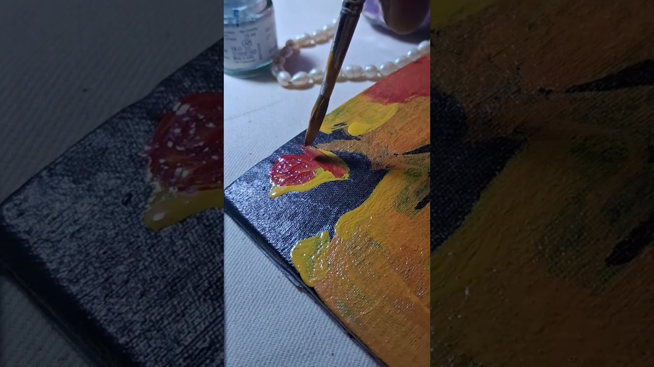 গোধুলি বেলা🌥️। The hour of twilight. #artscraft #diy #art #acrylicpainting #sunset