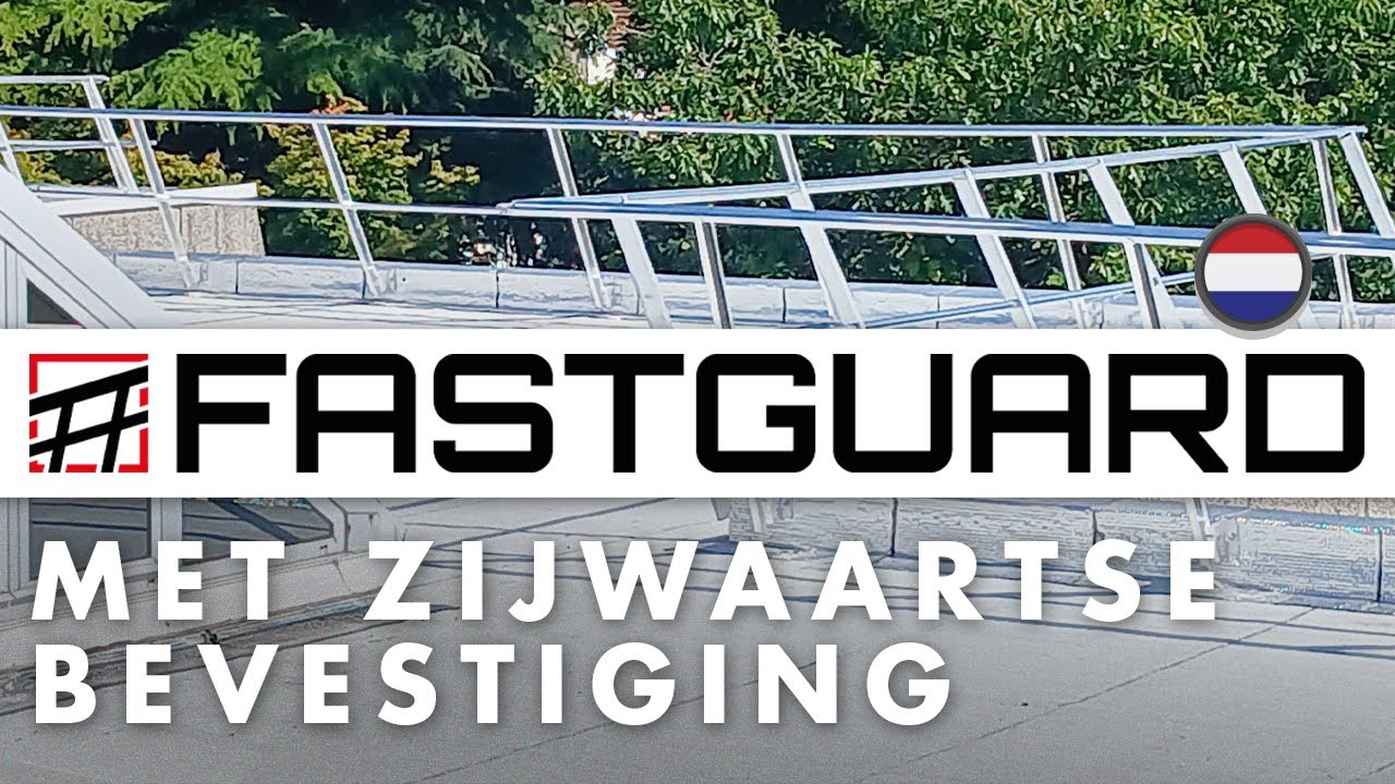FASTGUARD MET ZIJWAARTSE BEVESTIGING &ndash; Aluminium leuning voor zijmontage op dakranden