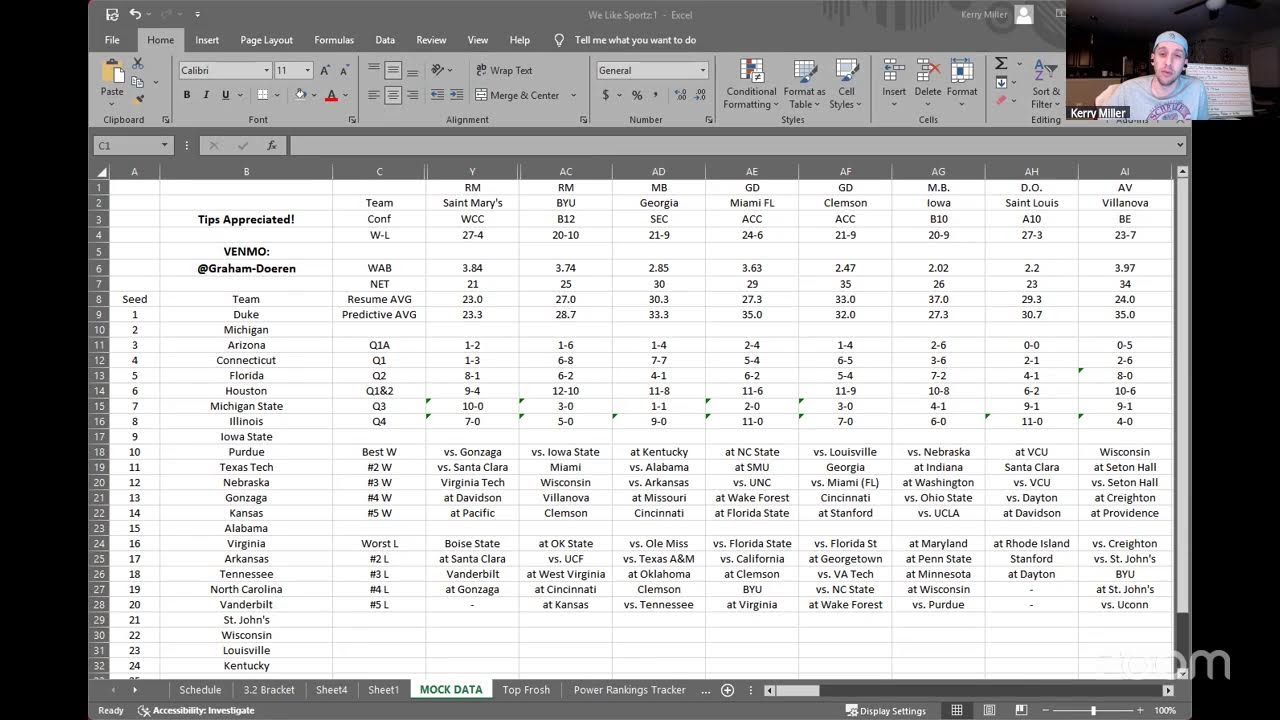 Mock Selection Committee: Seeding the Field
