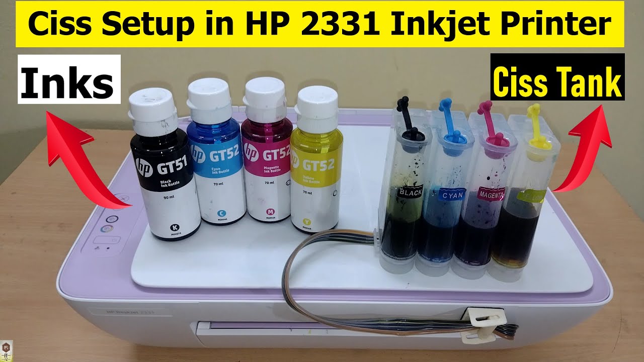 Ciss Kit Installation in HP Deskjet 2331 Inkjet Printer | Ciss Kit Setup for HP 805 Ink Cartridge