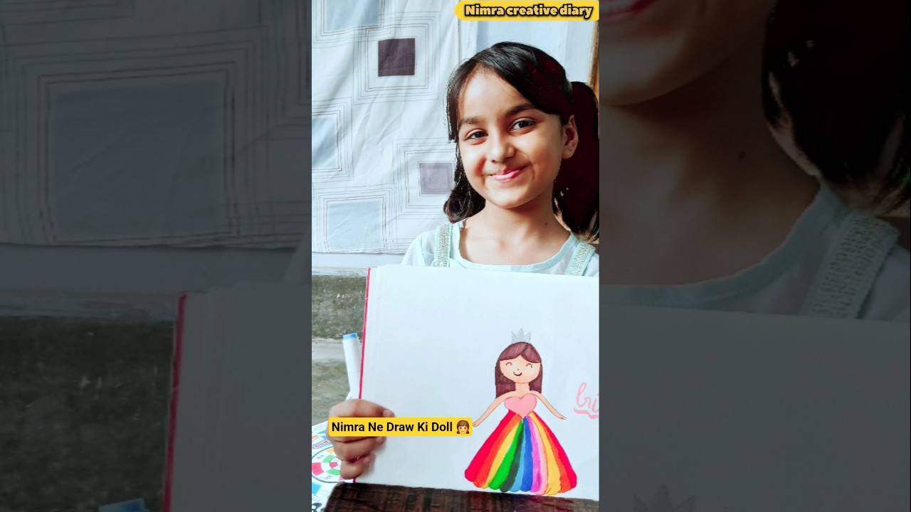 Nimra Ne Draw Ki Doll 👧 😍 #trending #shortvideo #kidsart #kidsdrawing #trending #art