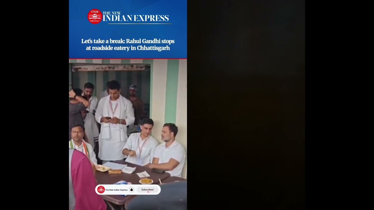 🕉️✝️☪️#rahulgandhi stops by a roadside eatery shop to have a break🕉️✝️☪️