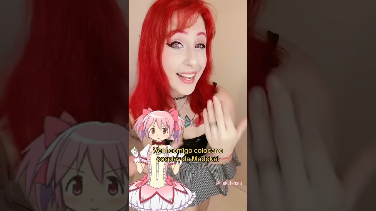 COMO EU COLOCO O COSPLAY DA MADOKA #cosplay #madoka #cosplayer