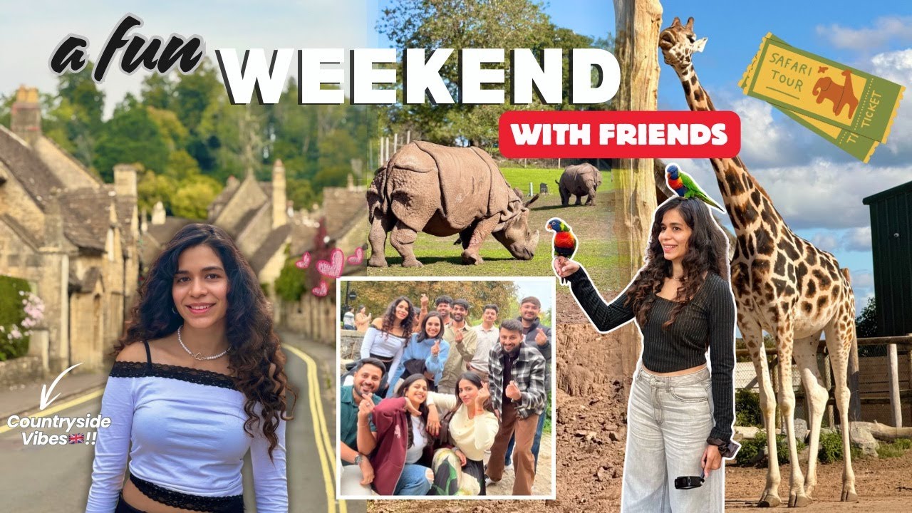 Exploring Cotswold Villages + West Midlands Safari Park 🦁🦒| A Fun Weekend with Friends in the UK