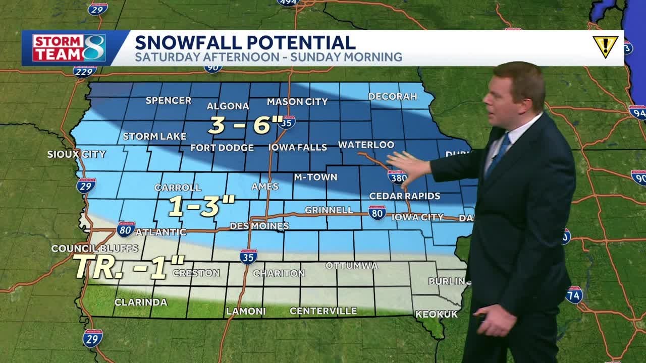 Iowa weather: Snow moves in after 4pm today