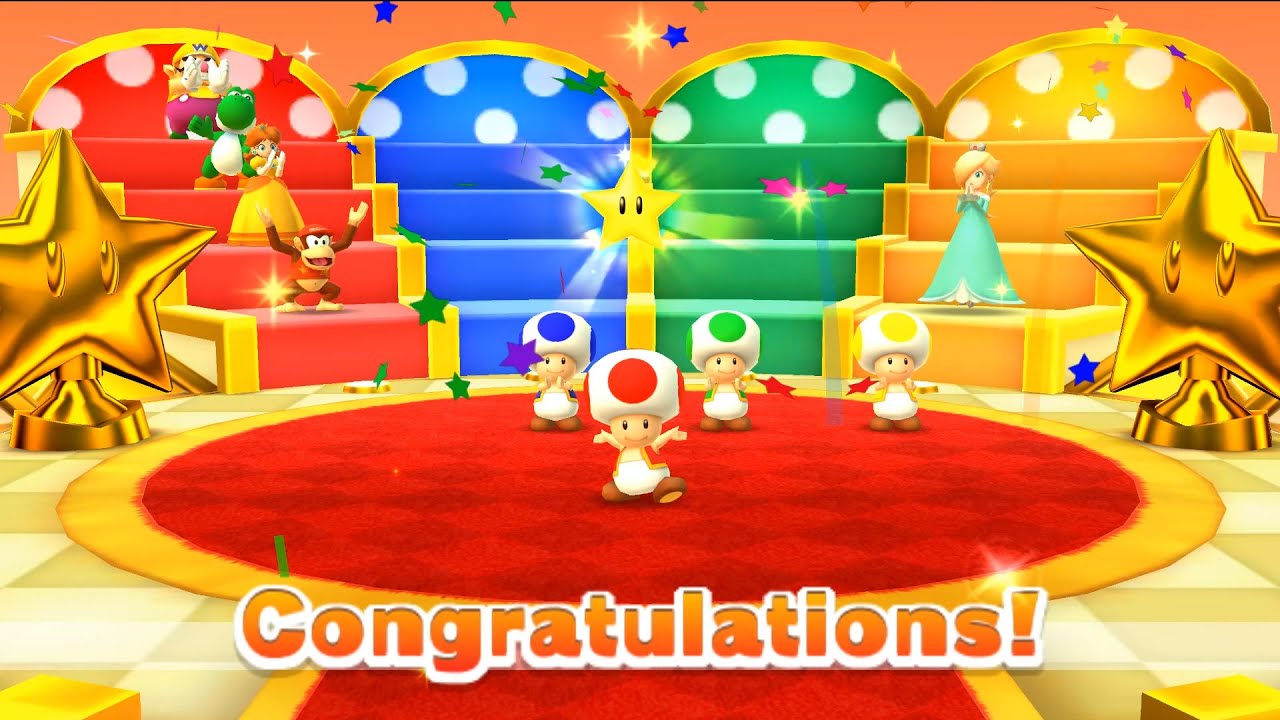 Mario Party Star Rush Toad Scramble - Wario vs Yoshi vs Daisy vs Rosalina (Master Difficulty)