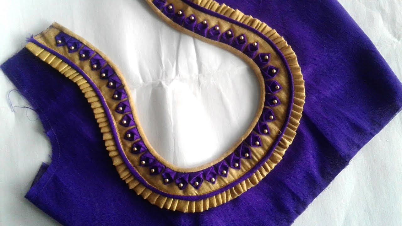 very beautiful blouse back neck design cutting and stitching