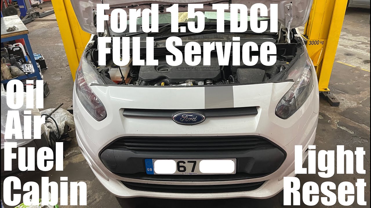 Ford 1.5 TDCI - ПОЛНЫЙ ОБСЛУЖИВАНИЕ масляно-воздушного топливного салонного фильтра - Transit Con...