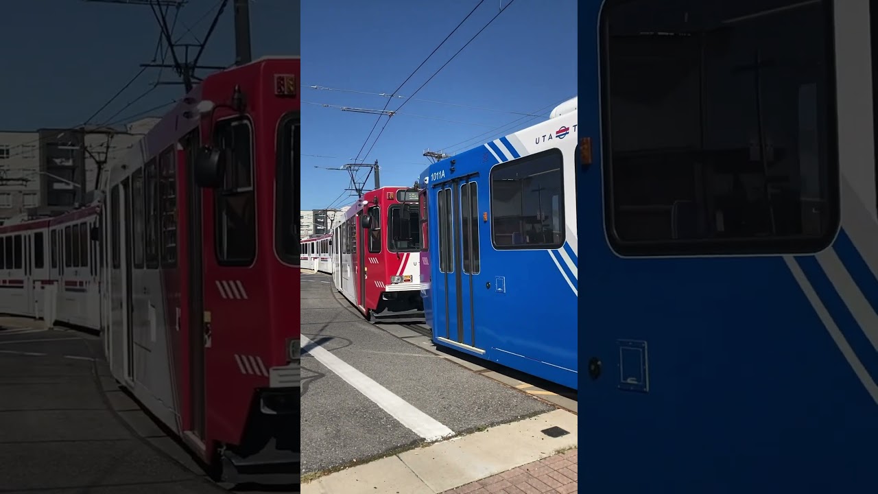 UTA TRAX enters Salt Lake City Central Station.