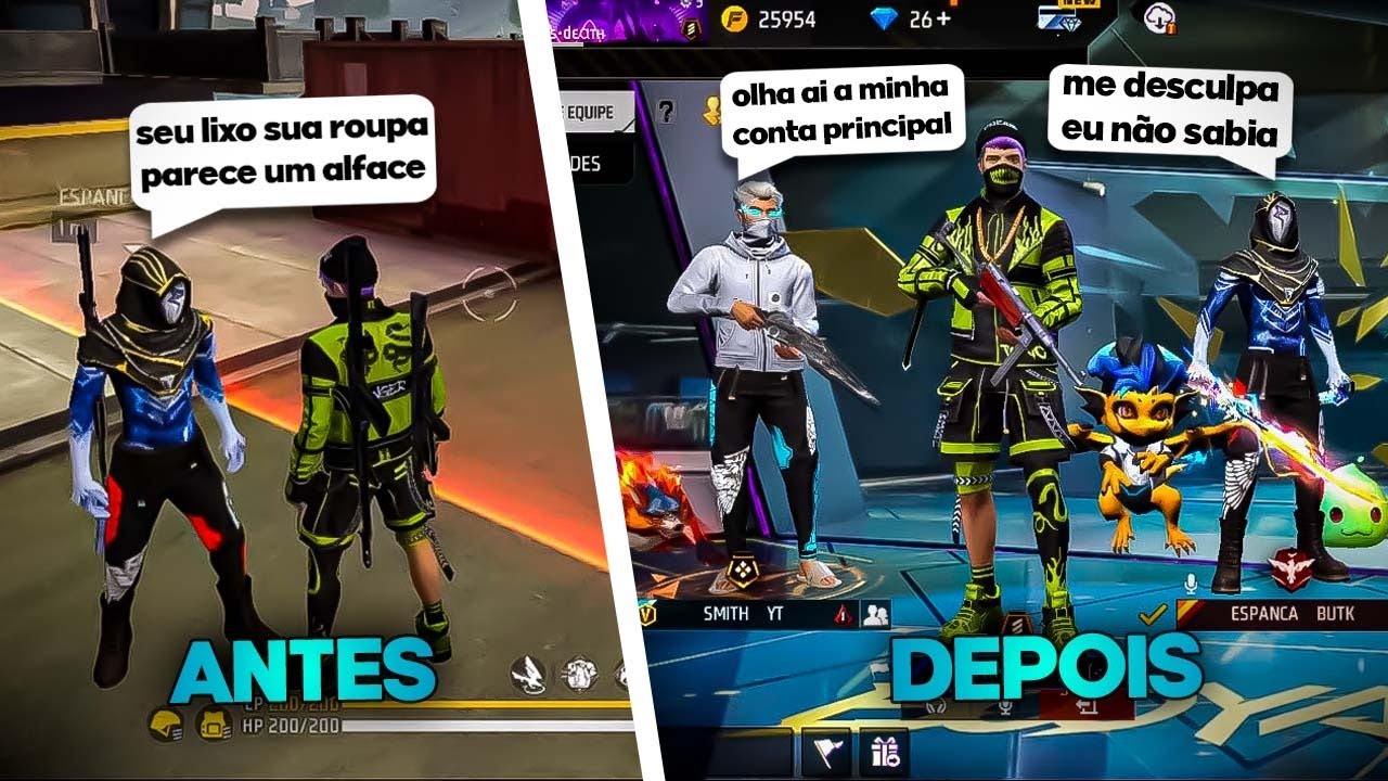 FINGI SER INICIANTE E FUI HUMILHADO PELOS ALEATORIOS NO FREE FIRE MAIS ELES NAO ESPERAVAM POR ISSO 😏