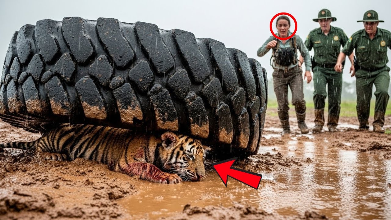 SHELTER DOG’S BRAVE RESCUE: ADOPTED HERO SAVES TRAPPED TIGER UNDER HEAVY TIRE!