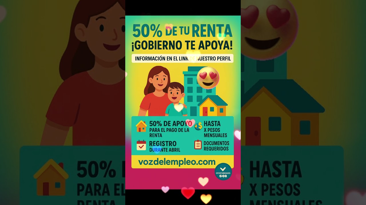El gobierno te apoya con el pago de tu renta, hasta 50%, asi lo puedes obtener