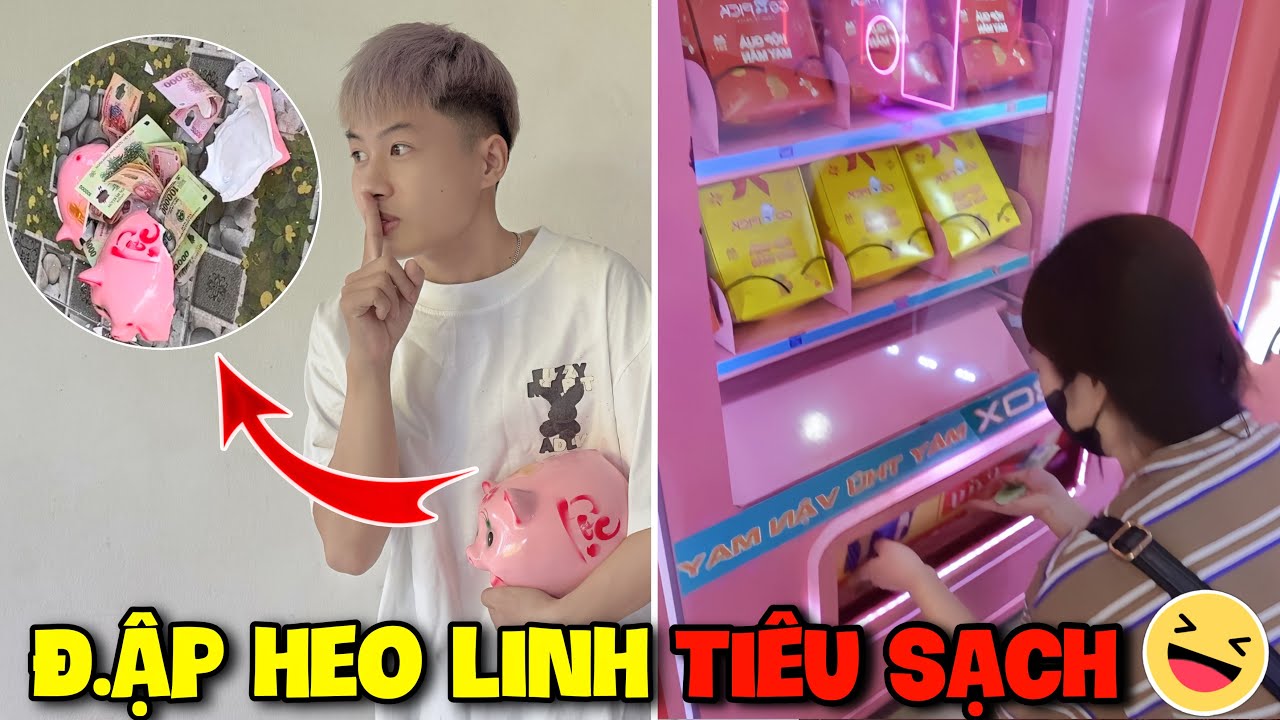 Vlog | Quang Con Đ.ậ.p Tr.ộ.m Heo Đất Của Khánh Linh L.ấy Tiền Đi Tiêu Sạch